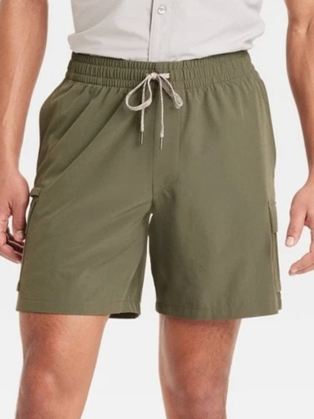 ALL IN MOTION Men's 7" Cargo Shorts Olive Green 2XL Moisture Wick, Quick Dry NWT